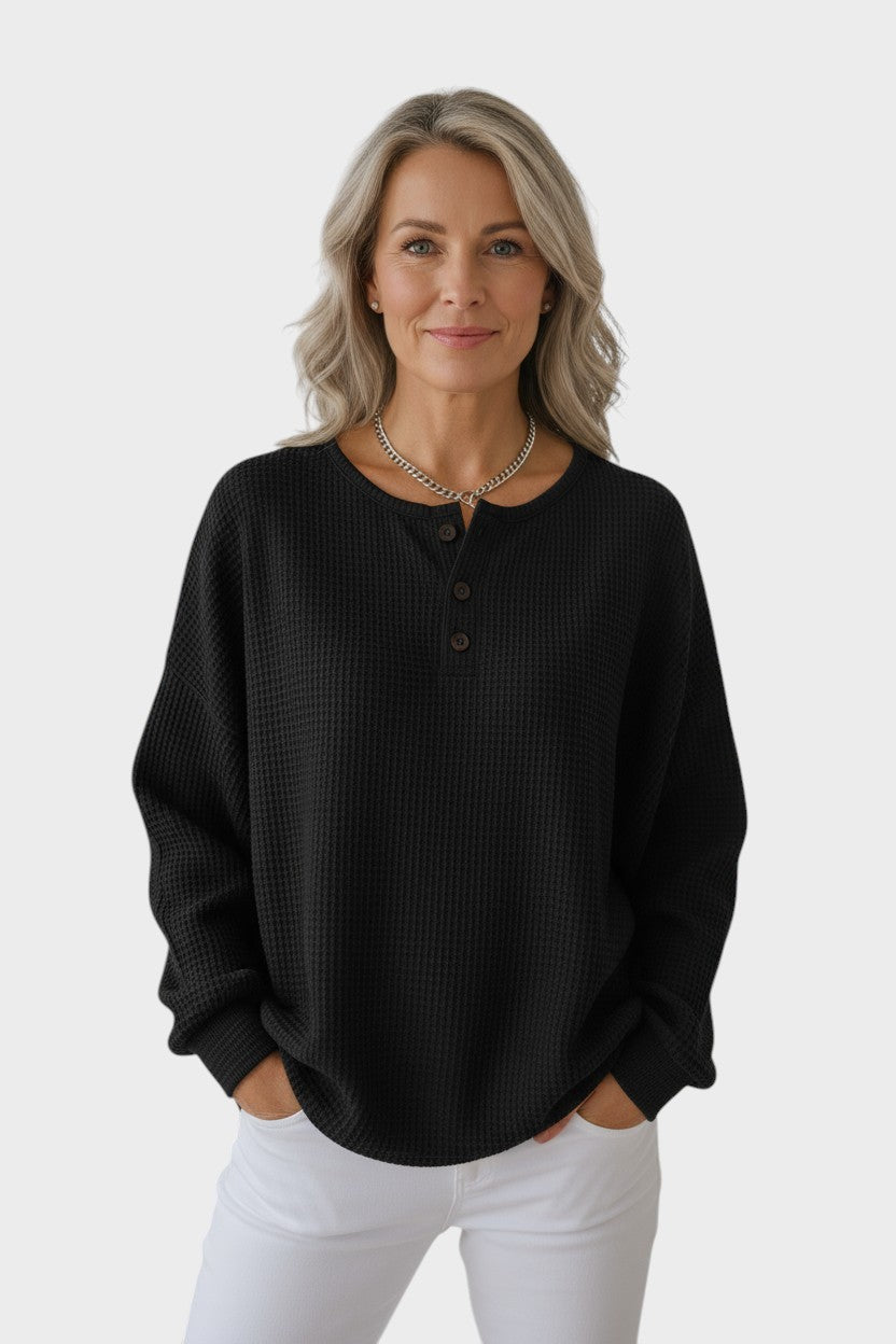 Helle™ Waffle-Knit Cozy Sweater