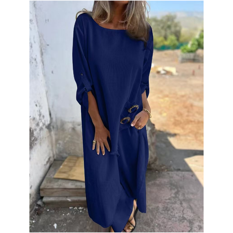 New Cotton-Linen Dress + Pants Two-Piece Set