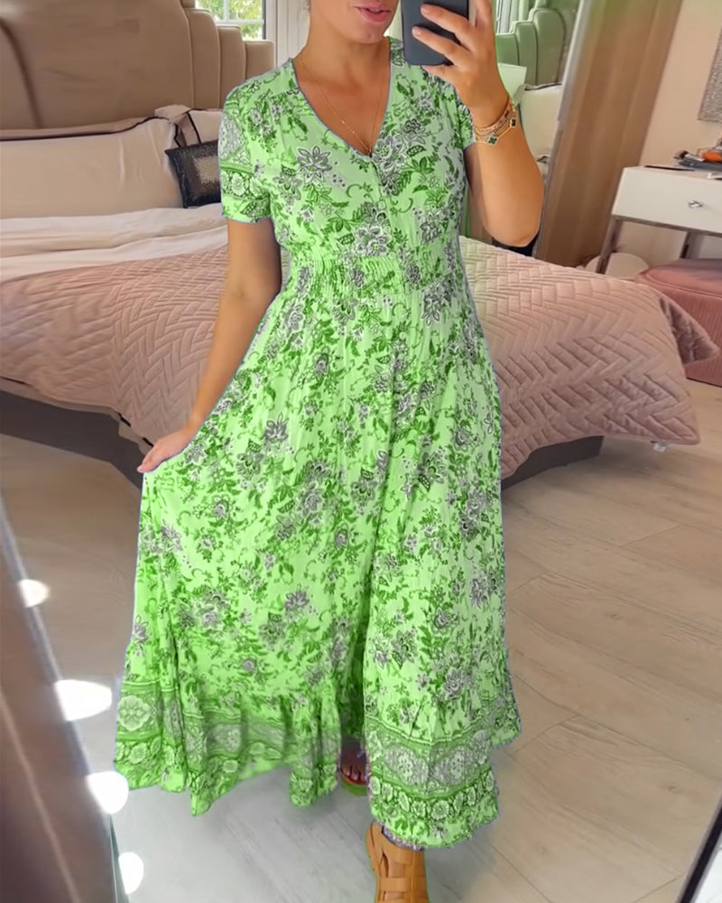 Floral V-Neck Dress
