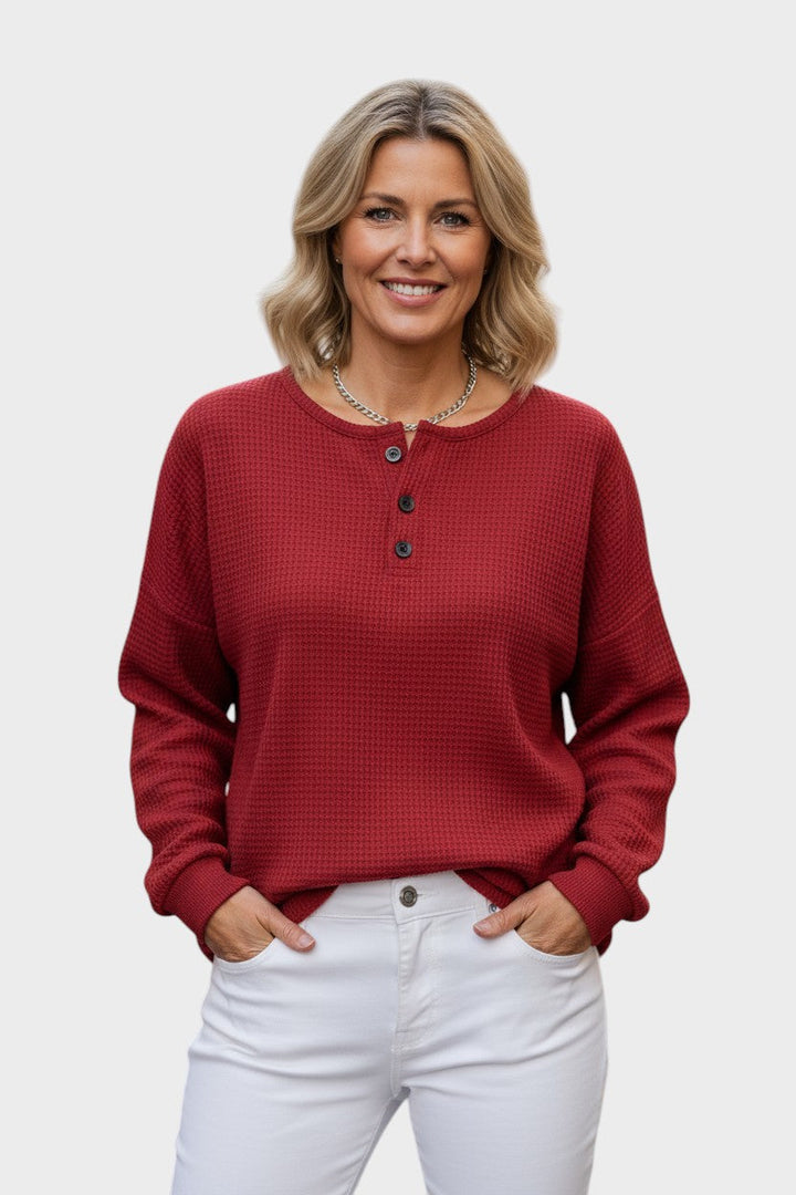 Helle™ Waffle-Knit Cozy Sweater
