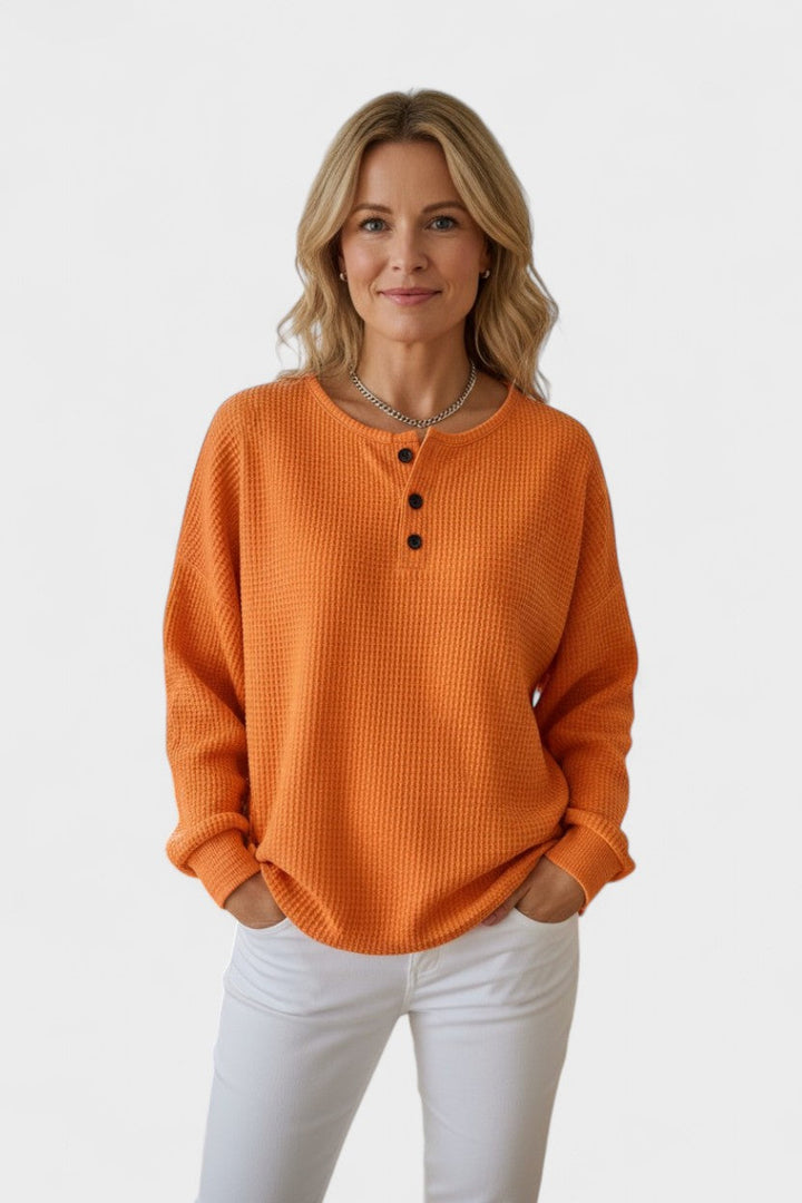 Helle™ Waffle-Knit Cozy Sweater
