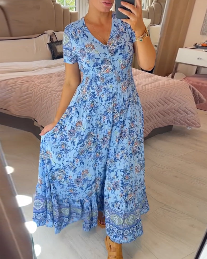 Floral V-Neck Dress